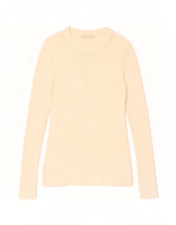 Hugo Boss Top pentru femei cu mânecă lungă UK 12 Medium Off White