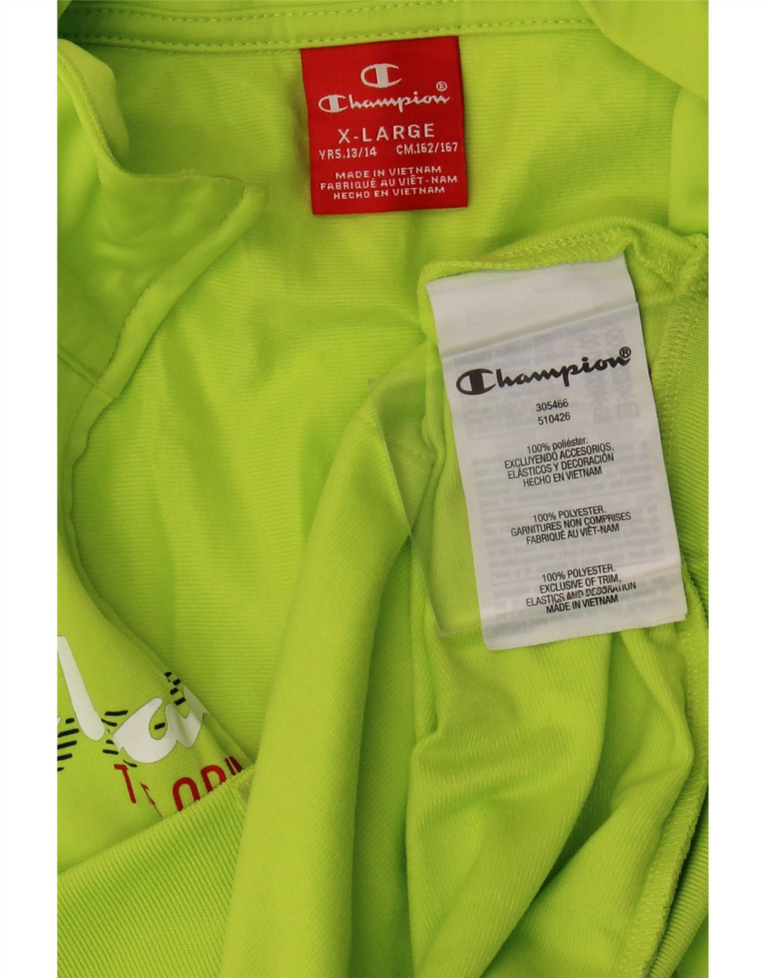 Jachetă de top pentru trening cu grafică Champion Boys 13-14 ani XL Poliester verde