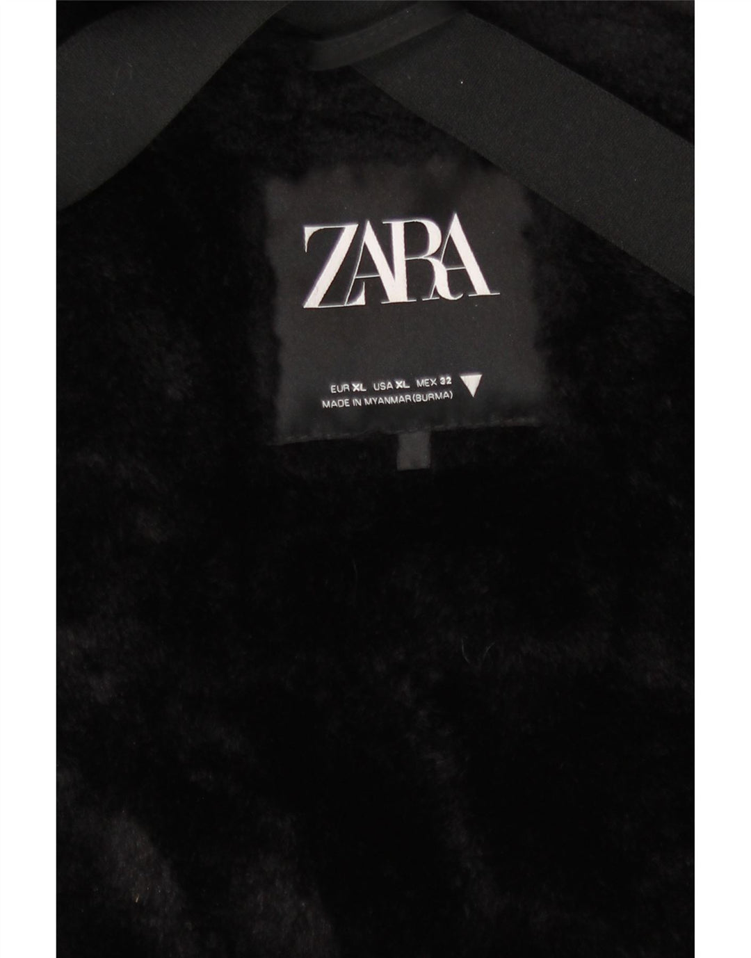 Jachetă parka cu glugă pentru femei Zara UK 18 XL poliester negru
