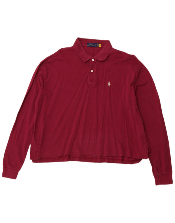 POLO RALPH LAUREN Tricou polo supradimensionat pentru femei UK 10 Mic roz