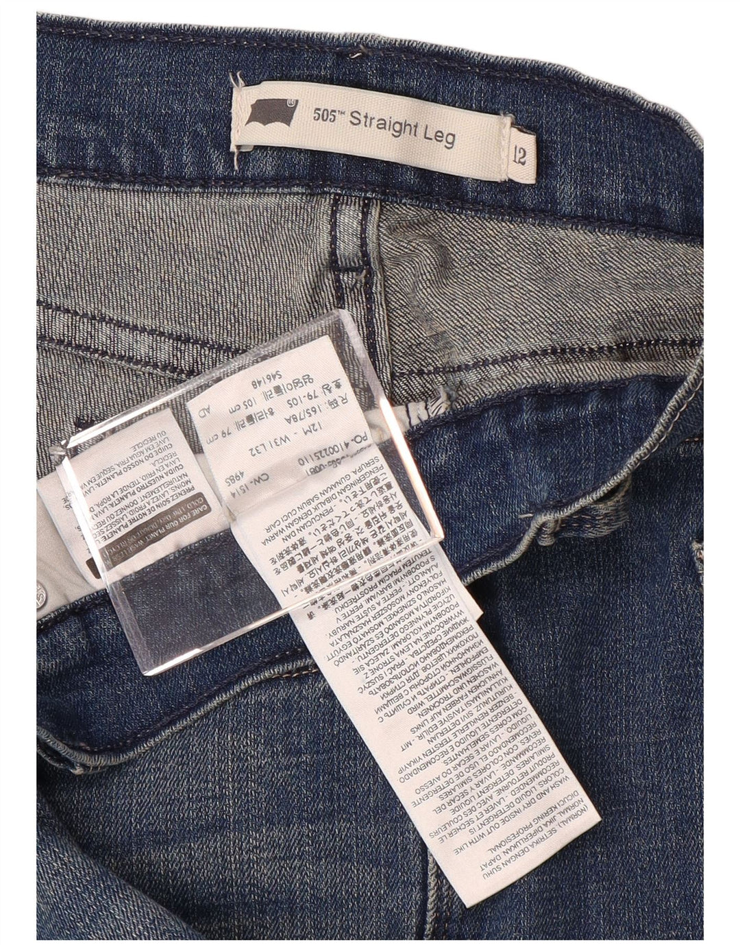LEVI'S Blugi drepti 505 pentru femei US 12 mare W31 L29 bumbac albastru