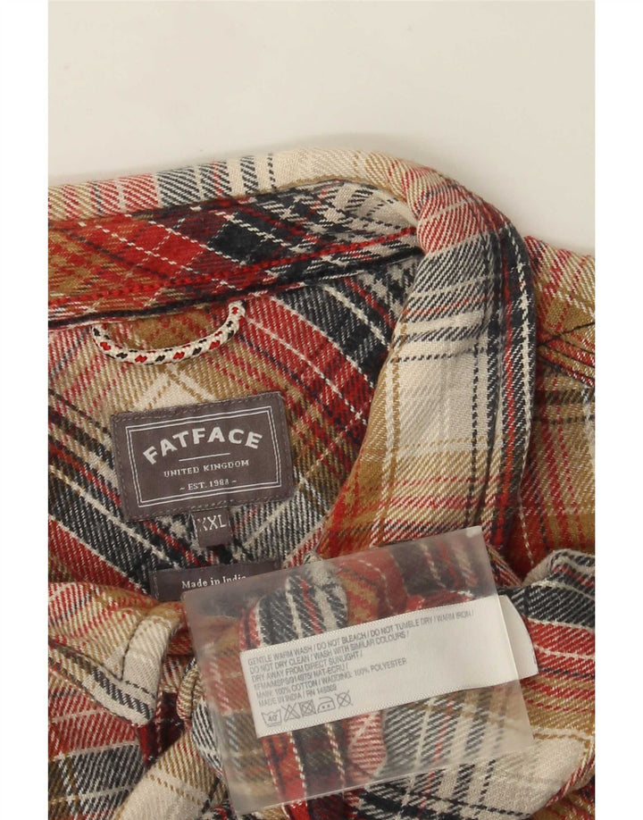 Cămașă de flanel pentru bărbați Fat Face 2XL, bumbac cu carouri multicolore