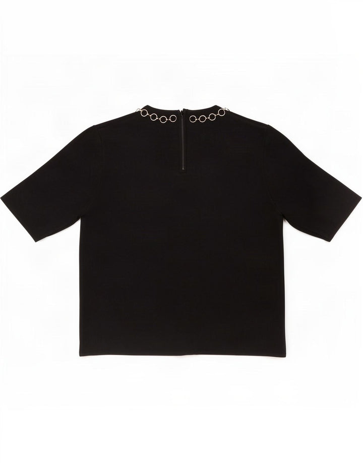 Bluză Crop Top Femei Zara UK 10 Small Black Viscose