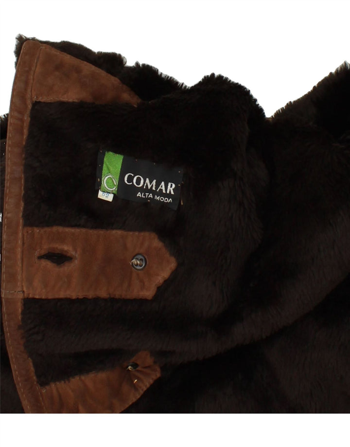 Palton din shearling pentru femei VINTAGE IT 52 2XL maro
