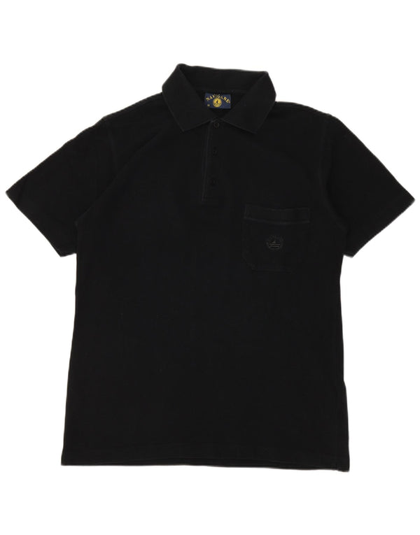 Tricou polo pentru bărbați NAVIGARE, bumbac mediu negru