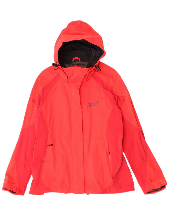 Jack Wolfskin Jachetă de ploaie cu glugă pentru femei UK 22/24 2XL Roșu