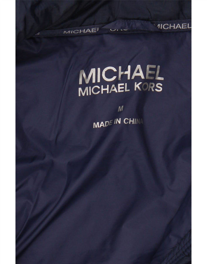 MICHAEL KORS Womens Hooded Padded Jacket UK 14 Medium Navy Blue Polyester Vintage Michael Kors and Second-Hand Michael Kors from Messina Hembry 