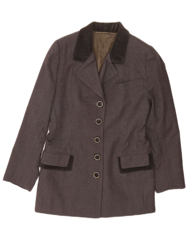 Blazer Vintage pentru femei cu 5 nasturi, UK 16, mare, gri