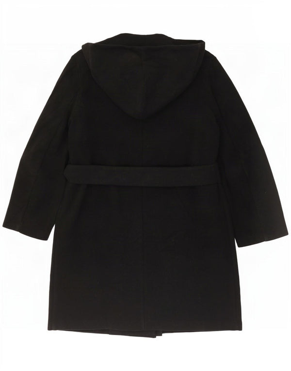 Palton dublu cu glugă pentru femei Zara UK 18 XL Poliester negru