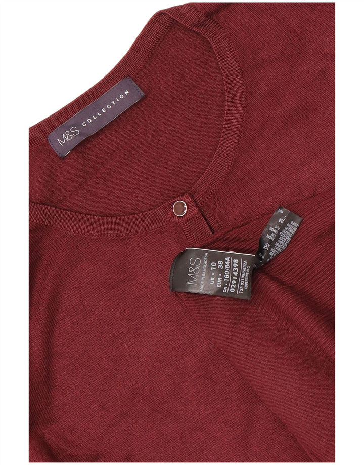 Pulover cardigan pentru femei Marks & Spencer UK 10 Small Maroon Viscose