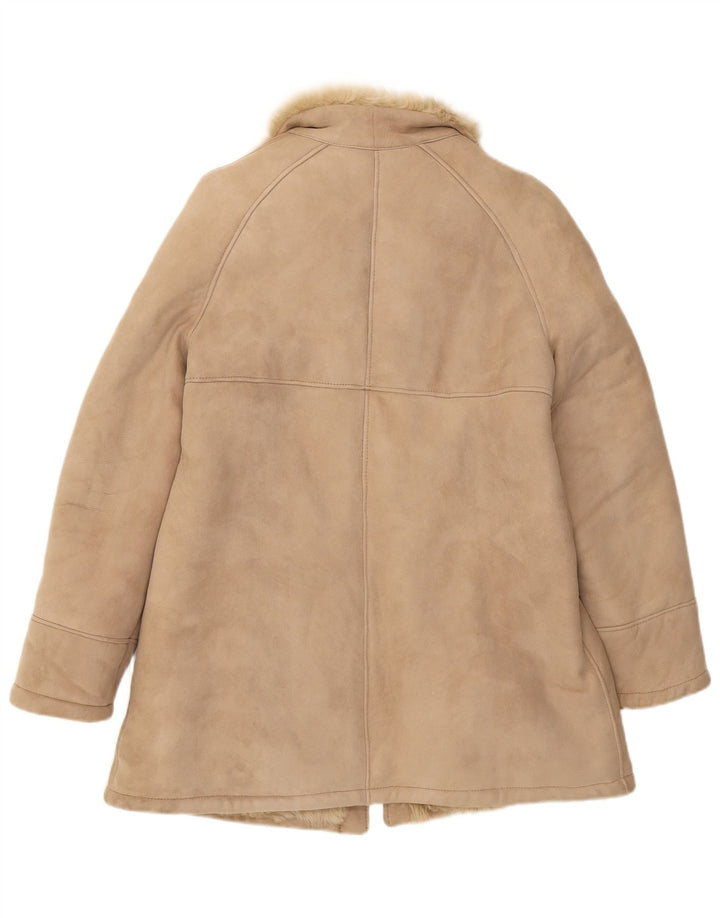 Jachetă vintage pentru femei din shearling UK 8 mic maro