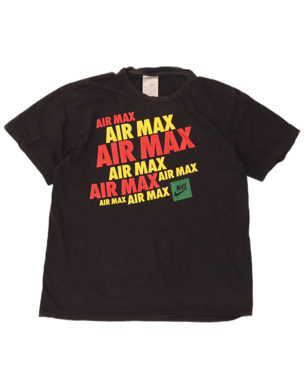 Tricou grafic Nike pentru bărbați Top UK 39/40 Medium Black Bumbac