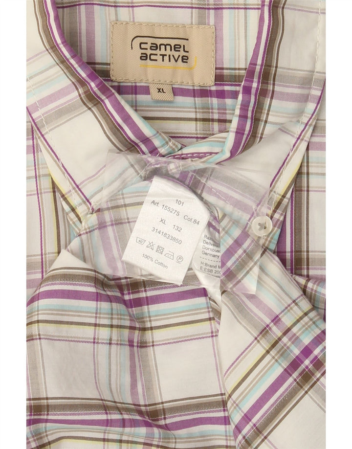 Cămașă cu mânecă scurtă pentru bărbați Camel Active XL, bumbac cu carouri multicolore