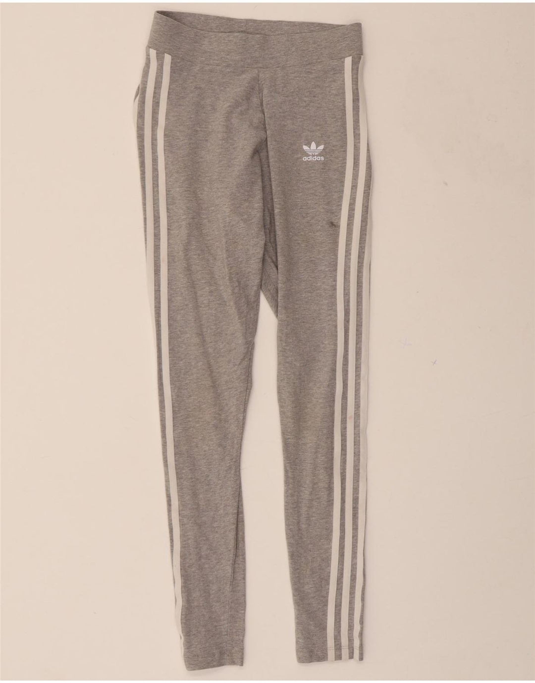 ADIDAS Womens Leggings UK 8 Small Grey Cotton Vintage Adidas and Second-Hand Adidas from Messina Hembry 