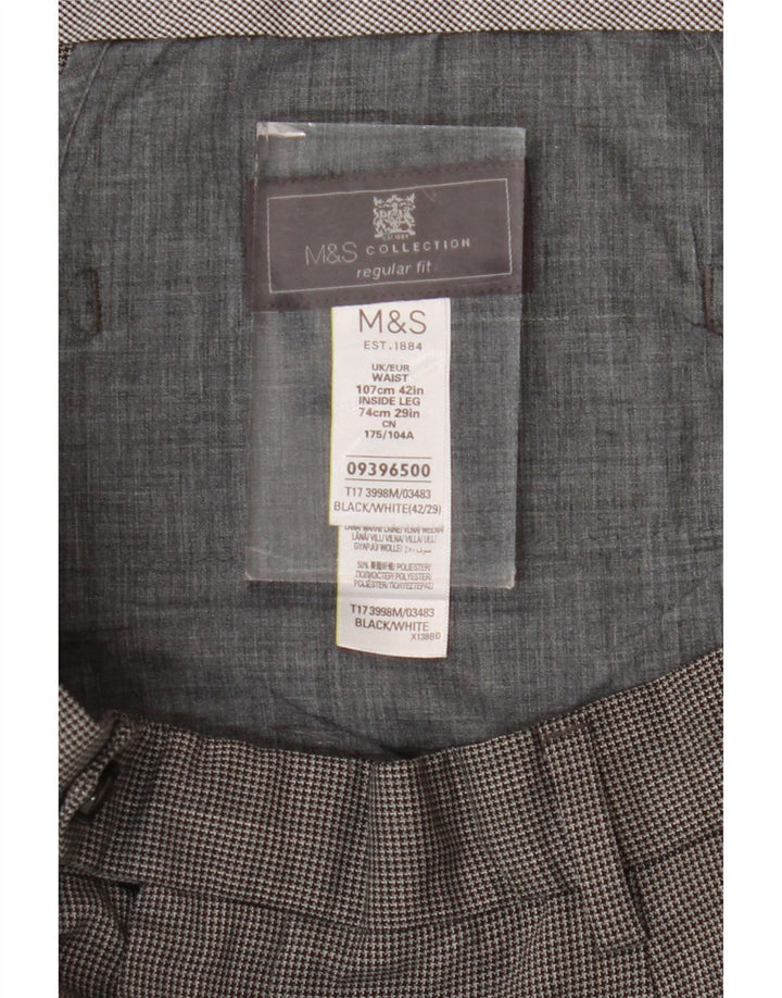 Pantaloni de costum pentru bărbați Marks & Spencer, cu tăiere obișnuită, L42 L29, picior de gală negru