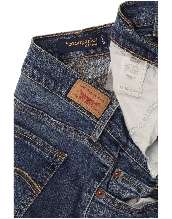 Blugi Levi's pentru femei 524 Too Superlow Bootcut Mărimea 13 L34 L28 Albastru
