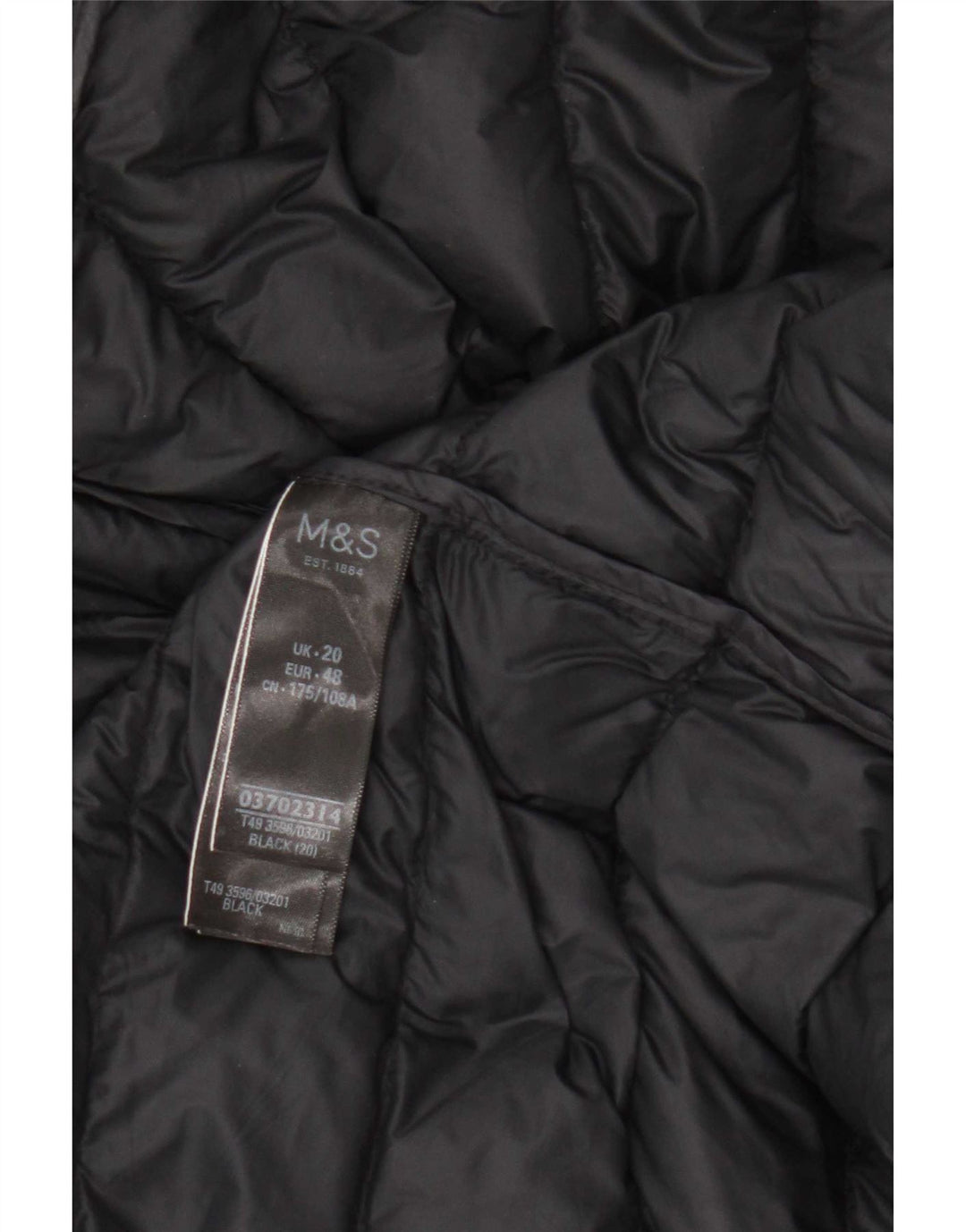 Gilet căptușit pentru femei Marks & Spencer UK 20 2XL Poliamidă neagră