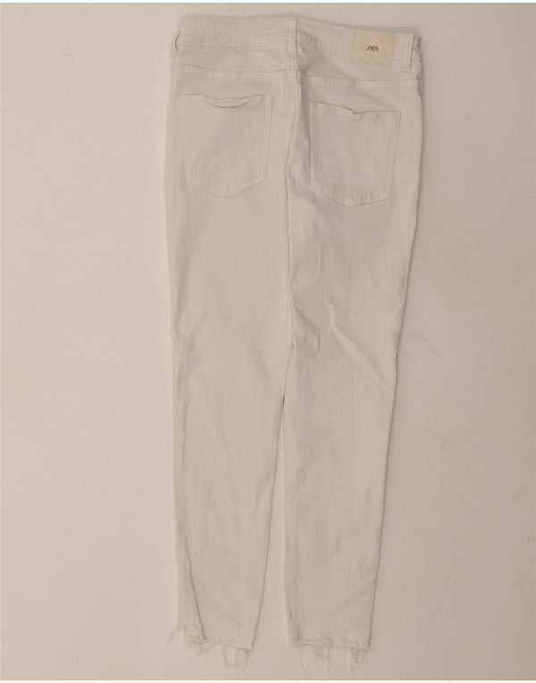 Blugi skinny dama Zara EU 42 Large W32 L28 Bumbac alb