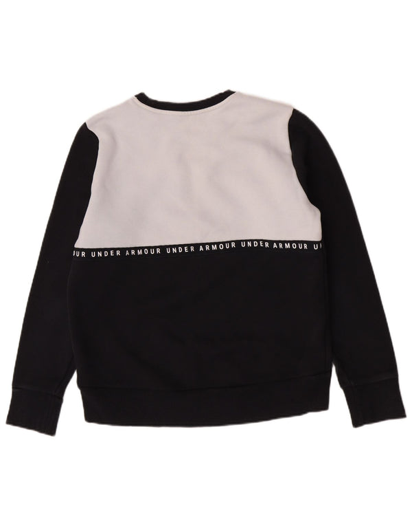 Under Armour Womens Sweatshirt Jumper UK 14 Medium Black Colourblock
