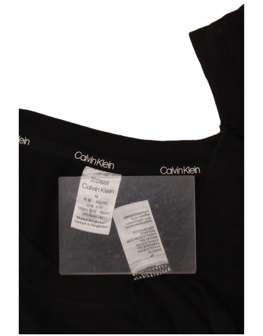 CALVIN KLEIN Pulover cu grafic pentru damă UK 14 Bumbac mediu negru