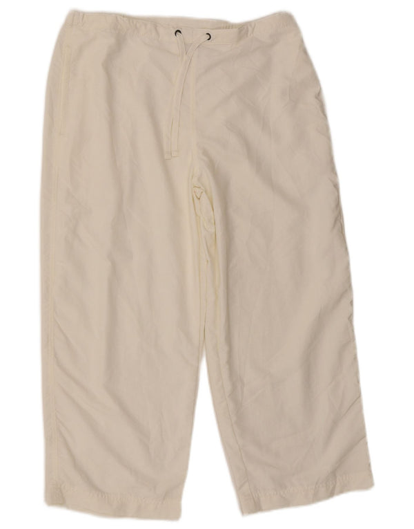 Pantaloni Capri drepti pentru femei L.L.Bean Mici W27 L22 Nylon alb