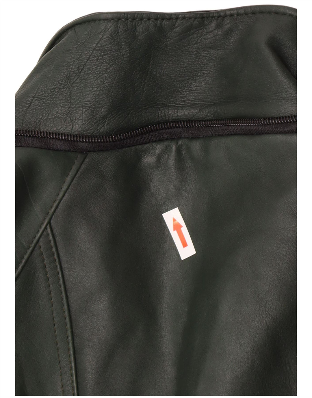Palton de piele vintage pentru femei, cu ajustare largă, UK 14, verde mediu, retro