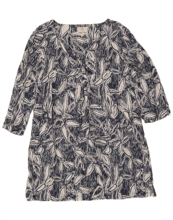 White Stuff Rochie pentru femei cu mâneci 3/4, UK 12, in Floral, albastru mediu