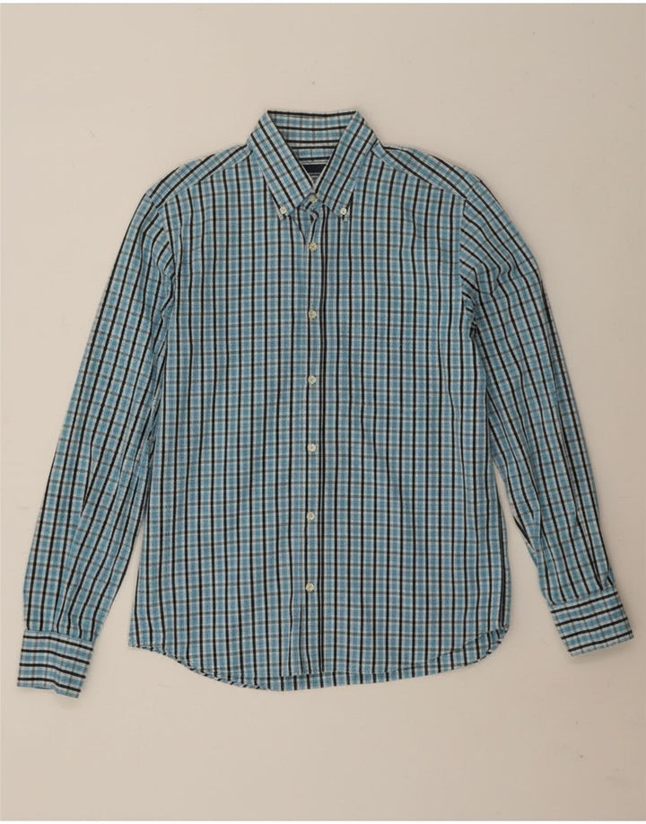 Cămașă pentru bărbați Sergio Tacchini, bumbac cu carouri albastru mediu