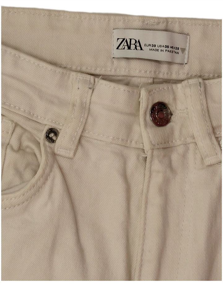 Blugi cu bootcut drepte pentru femei Zara EU 38 Mici L28 L26 Bumbac alb