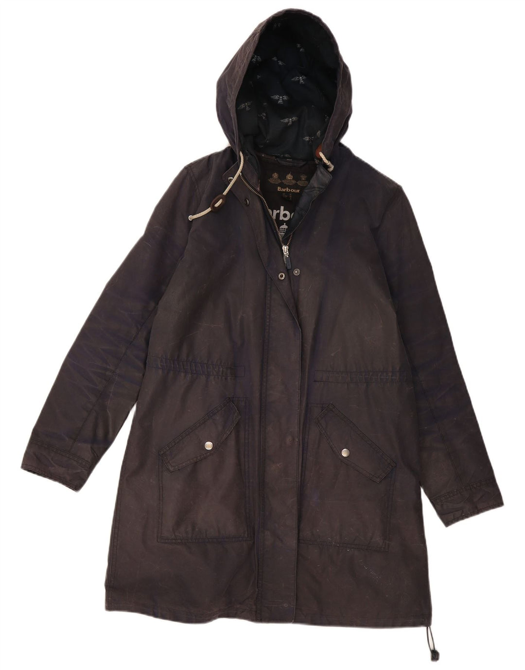 Jachetă Parka cu glugă pentru femei Barbour UK 12 Medium Bleumarin