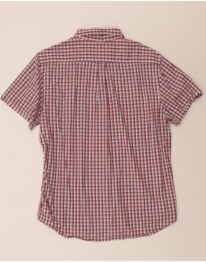 IZOD Mens Short Sleeve Shirt Large Pink Check Cotton Vintage Izod and Second-Hand Izod from Messina Hembry 