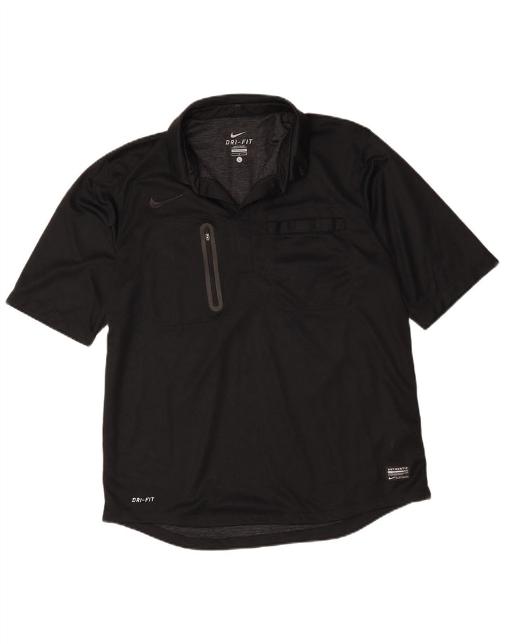 Tricou polo Nike pentru bărbați Dri Fit, mare, negru, bumbac