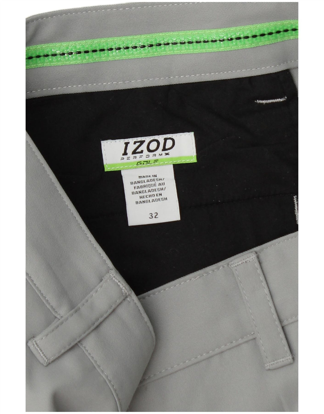 Pantaloni scurți chino pentru bărbați IZOD W32 Poliester gri mediu