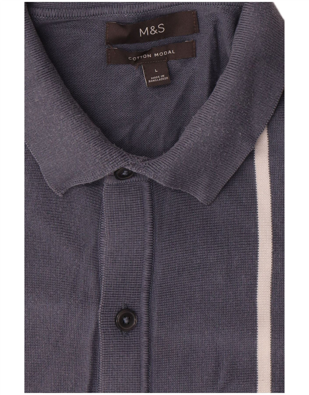 Pulover cardigan pentru bărbați Marks & Spencer, mare, albastru, bumbac cu dungi