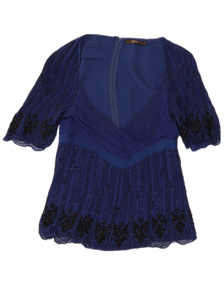 Bluză REISS pentru femei UK 10 Small Blue Silk