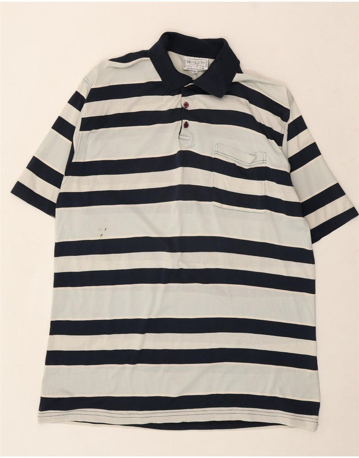 BEXLEYS Mens Polo Shirt IT 54 XL White Striped Vintage Bexleys and Second-Hand Bexleys from Messina Hembry 