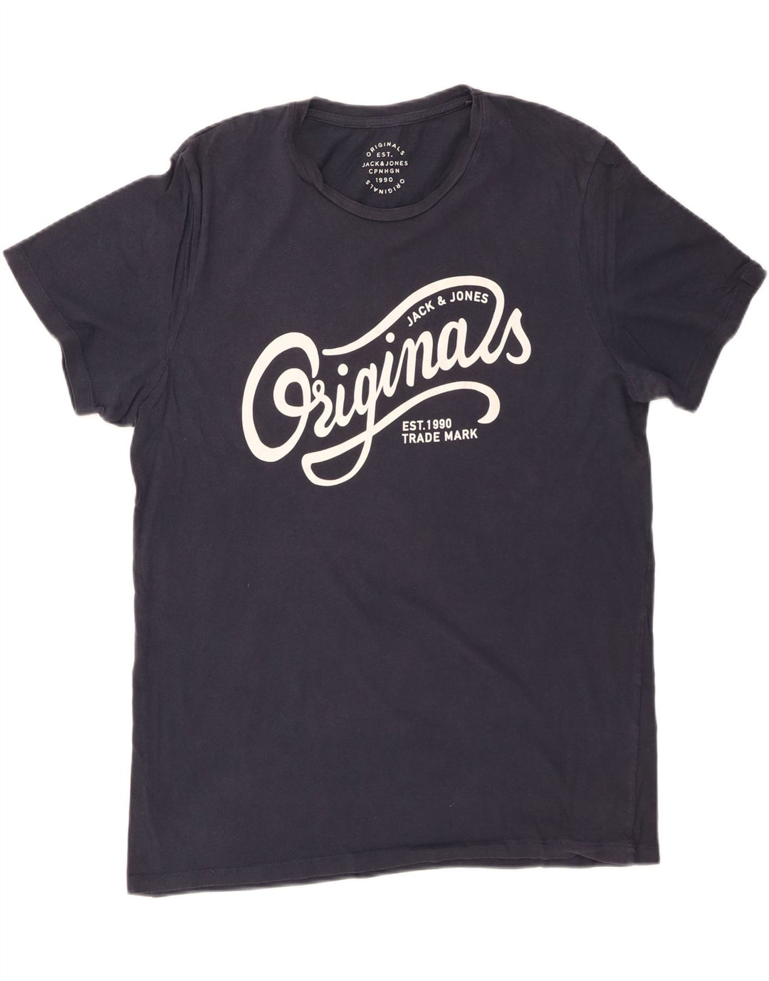 Tricou grafic pentru bărbați JACK & JONES Top XL Bumbac bleumarin