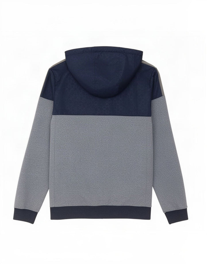 Pulover Adidas pentru bărbați, cu fermoar, albastru, poliester color bloc