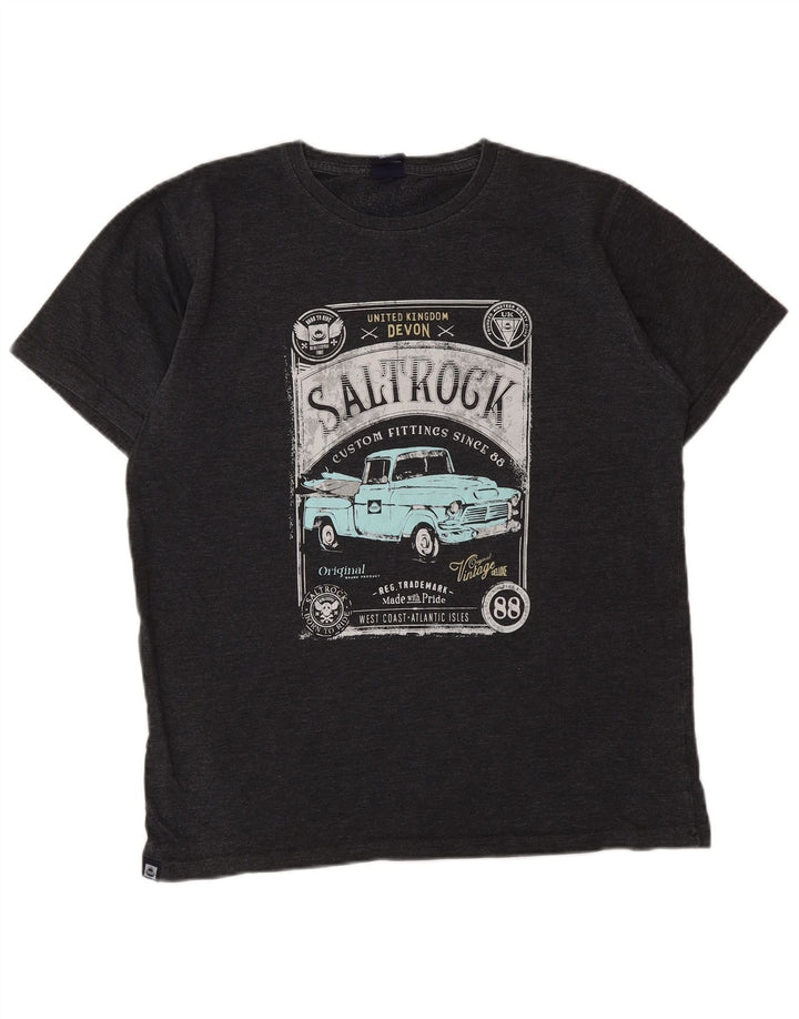 Tricou grafic pentru bărbați Saltrock Top mic, gri, bumbac
