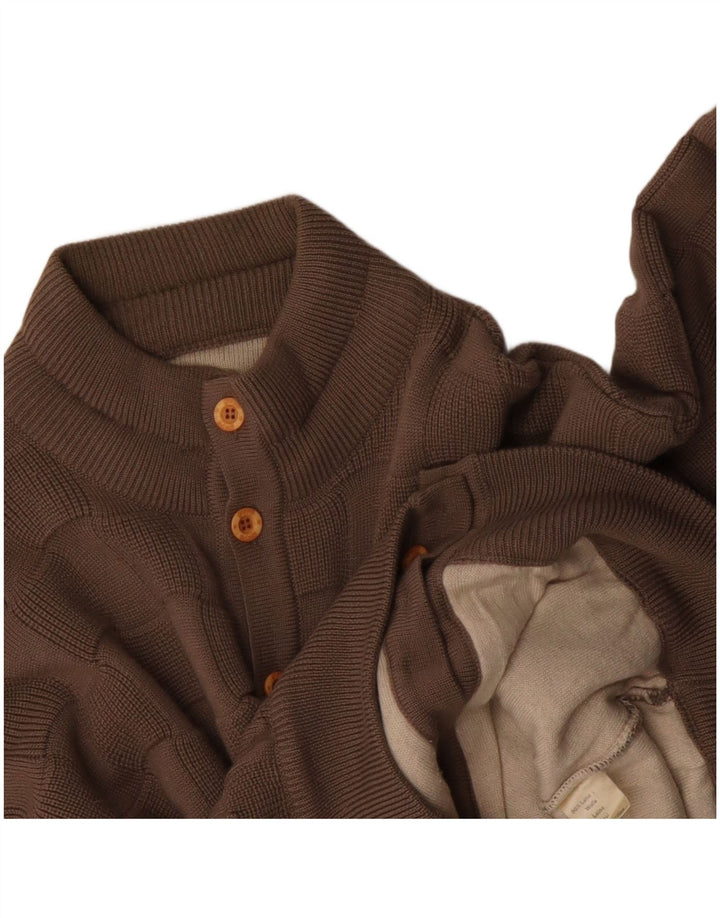 Cardigan Vintage pentru bărbați, mare, bej, geometric, poliacrilic