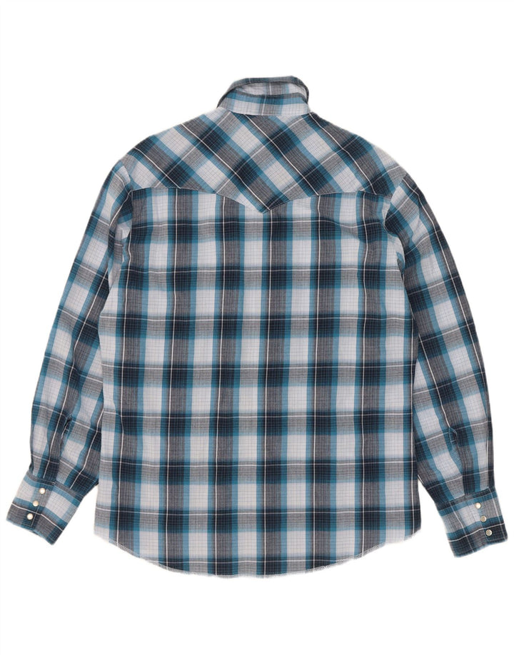 Cămașă pentru bărbați Wrangler, bumbac cu carouri albastru mediu