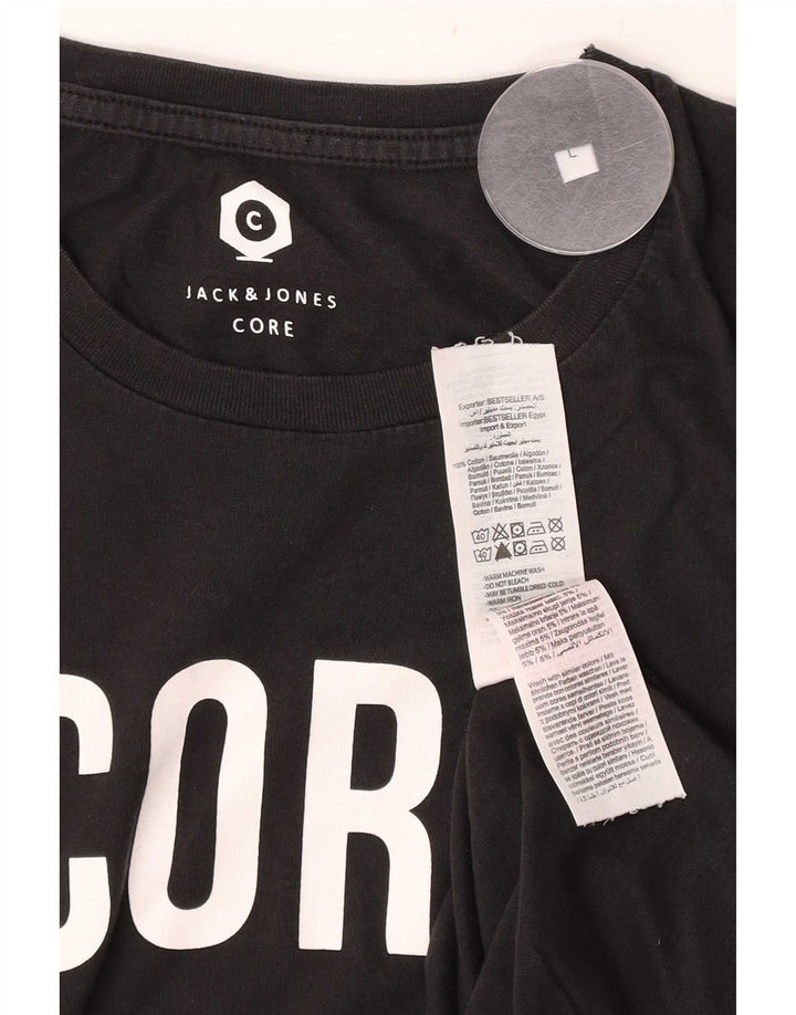 Tricou cu grafic Jack & Jones pentru bărbați Top mare din bumbac negru