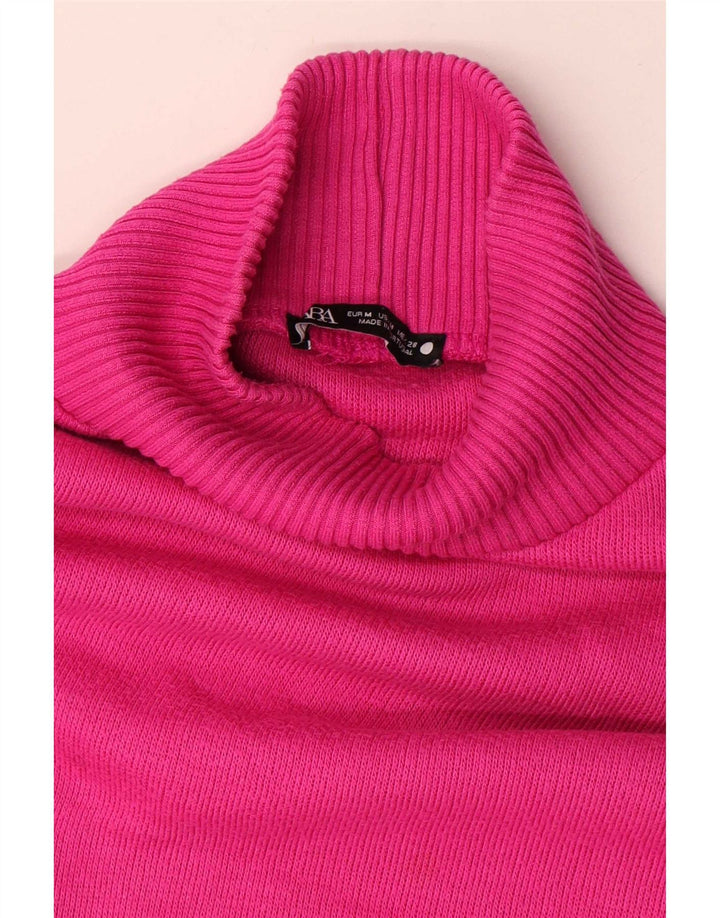 Pulover oversized cu gât țestoasă pentru femei Zara UK 14 Roz mediu