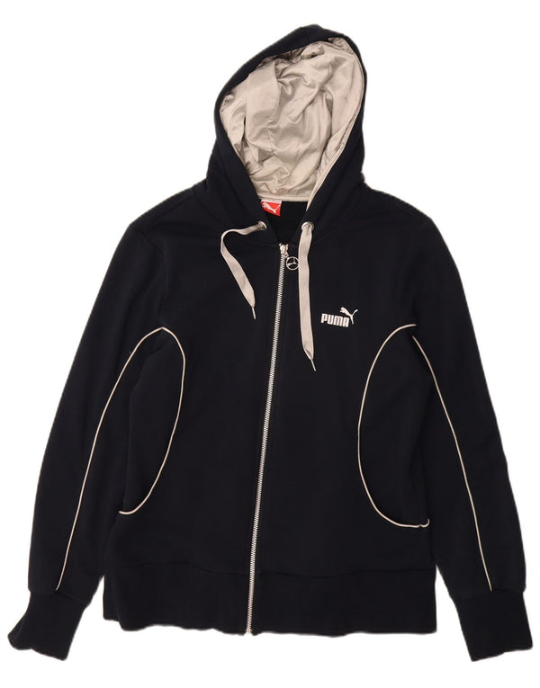 Pulover Puma pentru femei, cu fermoar, UK 16, mare, albastru, bumbac