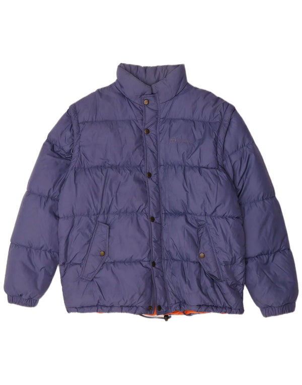 Jachetă căptușită cu glugă pentru bărbați Sergio Tacchini UK 40 Poliamidă mare albastră