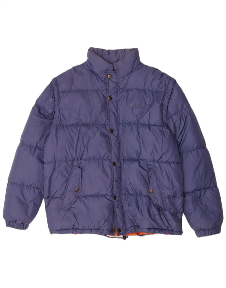 Jachetă căptușită cu glugă pentru bărbați Sergio Tacchini UK 40 Poliamidă mare albastră