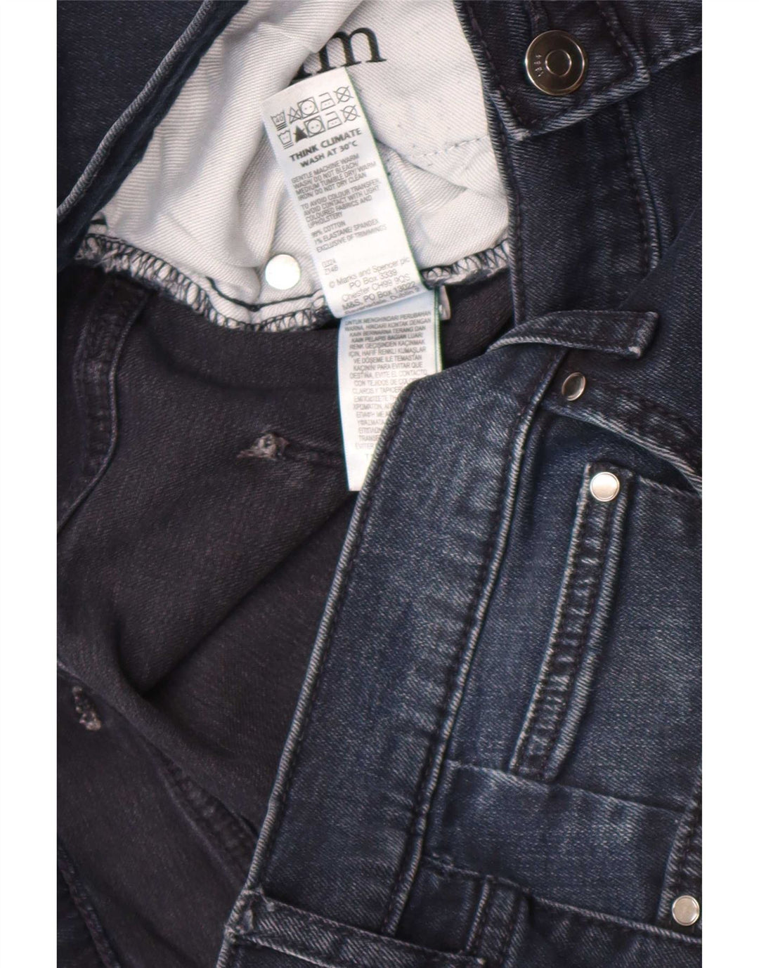 Blugi subțiri pentru bărbați Marks & Spencer W36 L33 Bumbac bleumarin