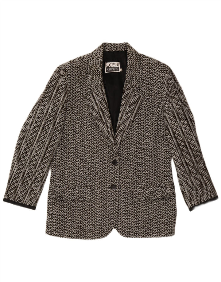 Jachetă Coeli Premiere pentru femei, cu 2 nasturi, IT 44 Gri Medium Herringbone
