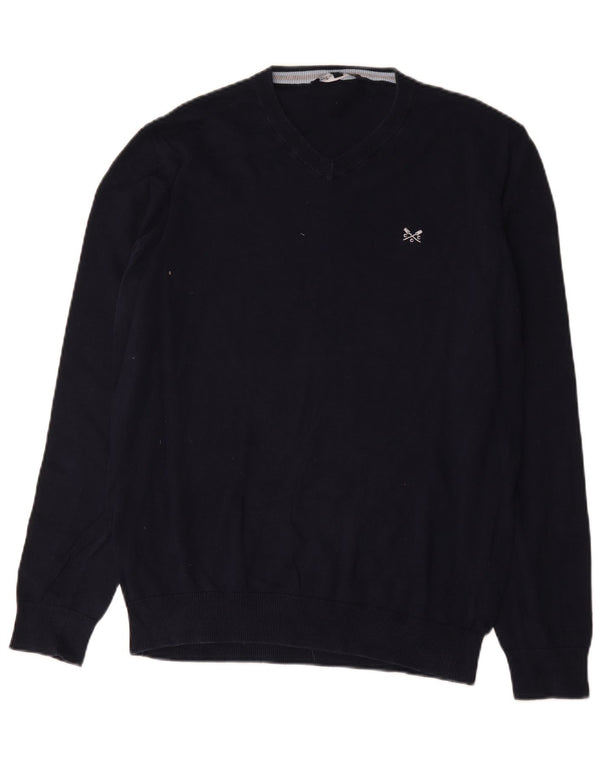 Crew Clothing Pulover pentru bărbați cu decolteu în V Pulover mare, albastru bleumarin, bumbac