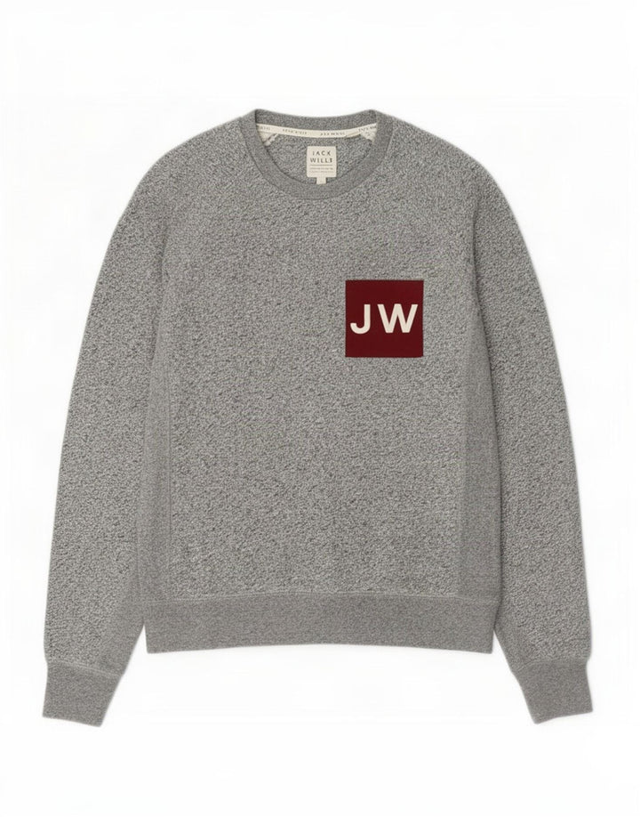 Pulover Jack Wills pentru bărbați cu grafică, bumbac cu pete mici, gri